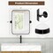 Black Metal Framed Wall Mirror 30x22" with Adjustable Tilt and Safety Film